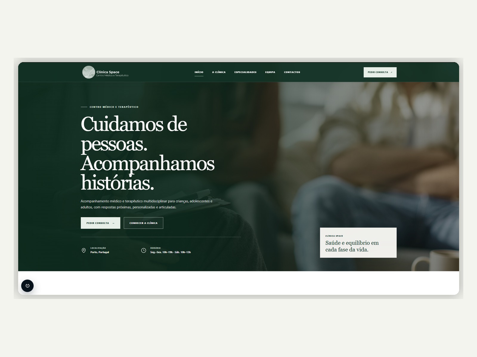 Website clínico e plataforma de pedidos de consulta